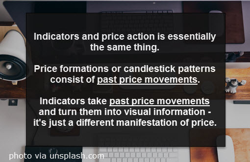 Indicators and price action is essentially the same thing.