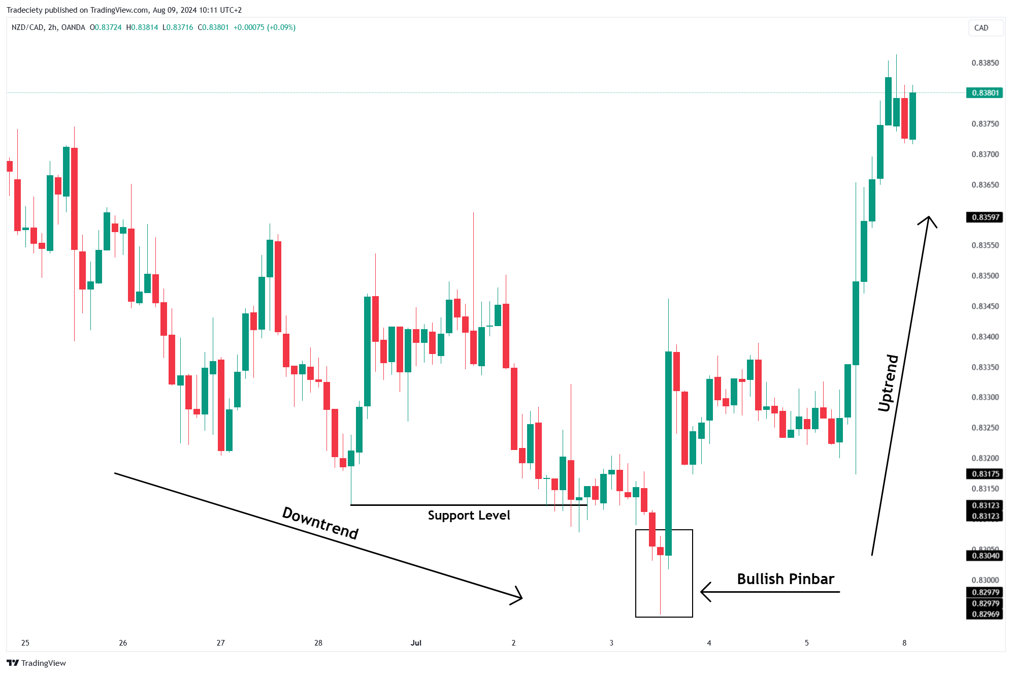 Pinbar Candlestick  Bullish